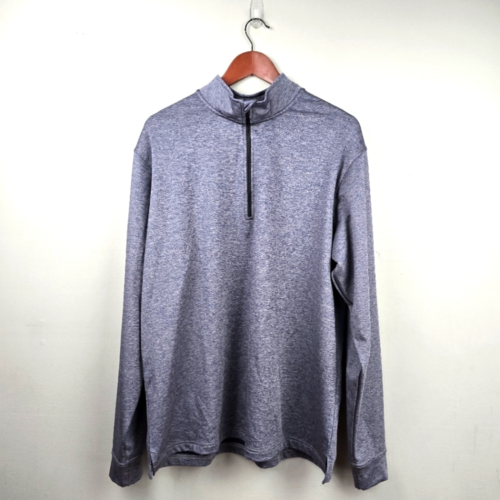 TGW Quarter Zip‎ Pullover Lightweight Shirt Jacket Blue Gray Mens Size L Preppy